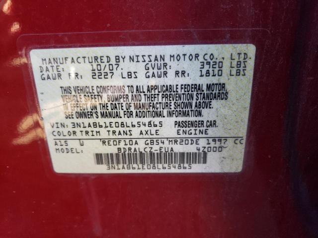 Photo 10 from auction – 2008 NISSAN SENTRA 2.0 with VIN 3N1AB61E08L654865