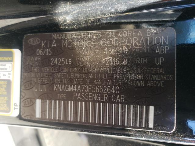 Photo 10 from auction – 2015 KIA OPTIMA LX with VIN KNAGM4A73F5662640