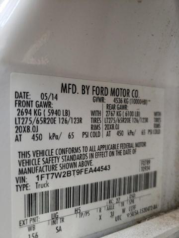 Photo 10 from auction – 2015 FORD F250 SUPER with VIN 1FT7W2BT9FEA44543