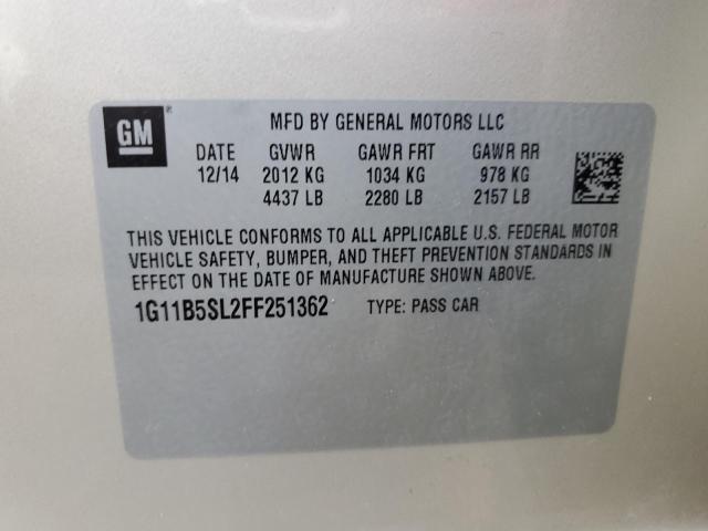 Photo 10 from auction – 2015 CHEVROLET MALIBU LS with VIN 1G11B5SL2FF251362