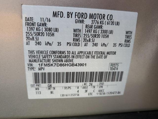 Photo 10 from auction – 2017 FORD EXPLORER X with VIN 1FM5K7D86HGB43901