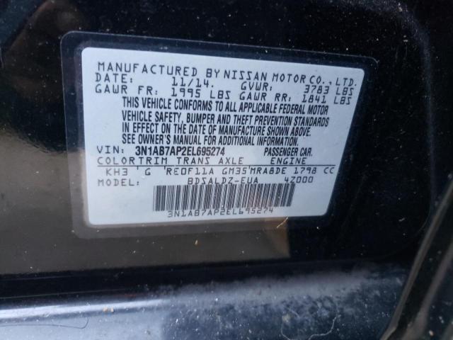 Photo 10 from auction – 2014 NISSAN SENTRA S with VIN 3N1AB7AP2EL695274
