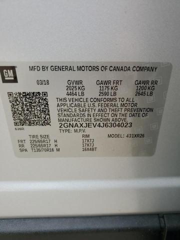 Photo 10 from auction – 2018 CHEVROLET EQUINOX LT with VIN 2GNAXJEV4J6304023