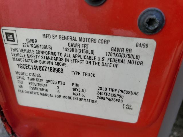 Photo 10 from auction – 1999 CHEVROLET SILVERADO with VIN 1GCEC14V0XZ180983