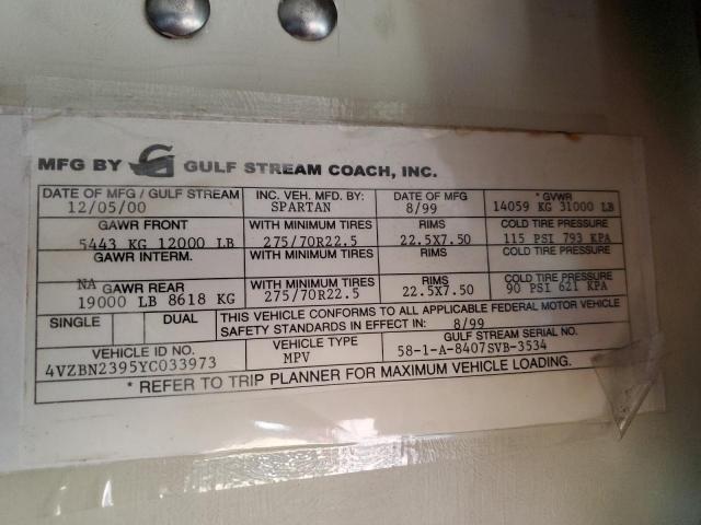 Photo 10 from auction – 2000 GULF STREAM INDEPENDEN with VIN 4VZBN2395YC033973