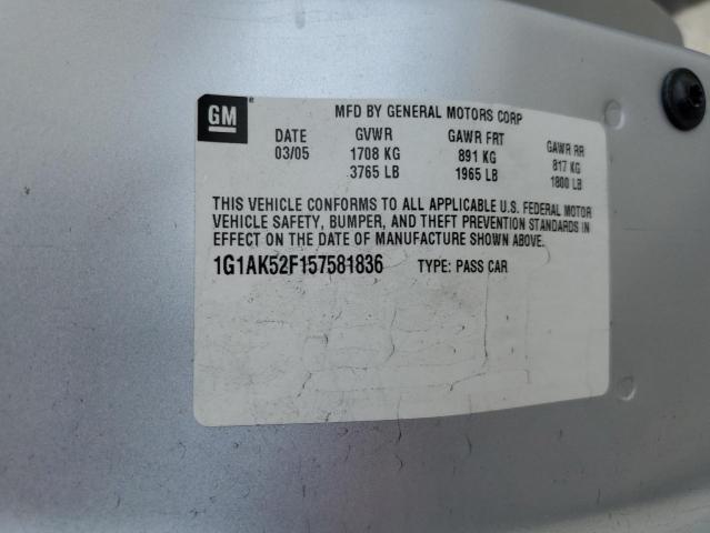 Photo 10 from auction – 2005 CHEVROLET COBALT with VIN 1G1AK52F157581836
