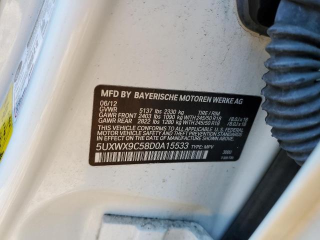 Photo 10 from auction – 2013 BMW X3 XDRIVE2 with VIN 5UXWX9C58D0A15533