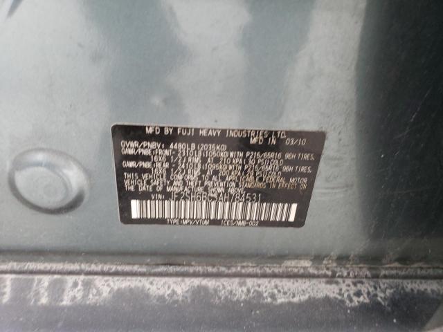 Photo 10 from auction – 2010 SUBARU FORESTER X with VIN JF2SH6BC3AH784531