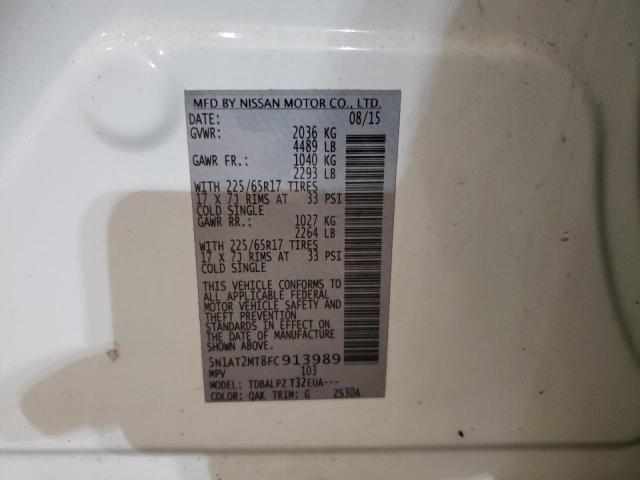 Photo 10 from auction – 2015 NISSAN ROGUE S with VIN 5N1AT2MT8FC913989