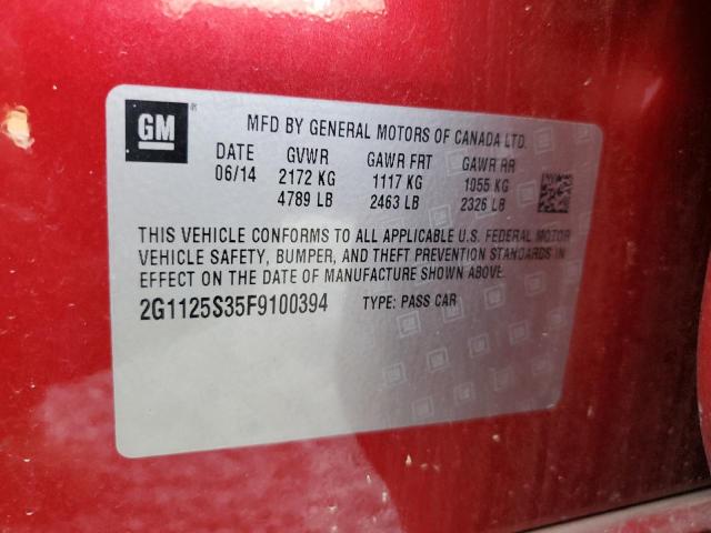 Photo 10 from auction – 2015 CHEVROLET IMPALA LT with VIN 2G1125S35F9100394