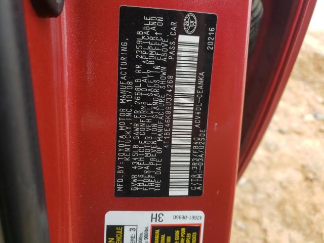 Photo 10 from auction – 2009 TOYOTA CAMRY BASE with VIN 4T1BE46K89U374268