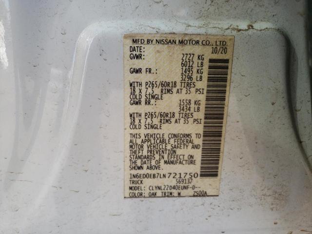 Photo 10 from auction – 2020 NISSAN FRONTIER S with VIN 1N6ED0EB7LN721750