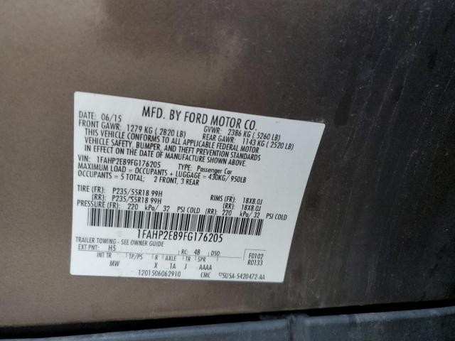Photo 10 from auction – 2015 FORD TAURUS SEL with VIN 1FAHP2E89FG176205