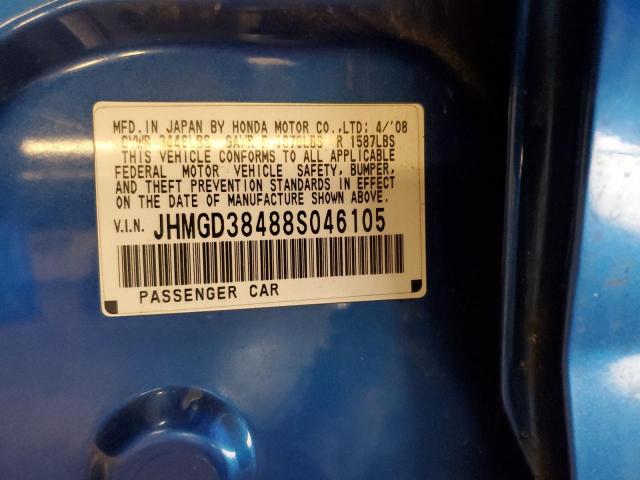Photo 10 from auction – 2008 HONDA FIT with VIN JHMGD38488S046105