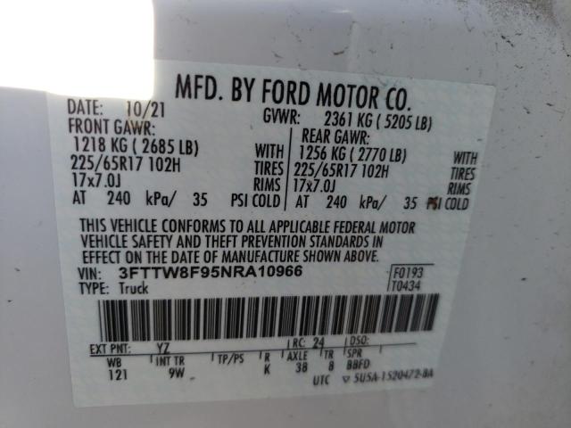 Photo 10 from auction – 2022 FORD MAVERICK X with VIN 3FTTW8F95NRA10966