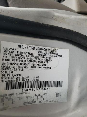 صورة رقم 10 من المزاد - 2004 FORD TAURUS SES مع VIN 1FAFP55U14A108471