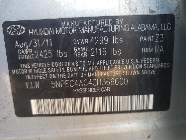 Photo 10 from auction – 2012 HYUNDAI SONATA SE with VIN 5NPEC4AC4CH366600