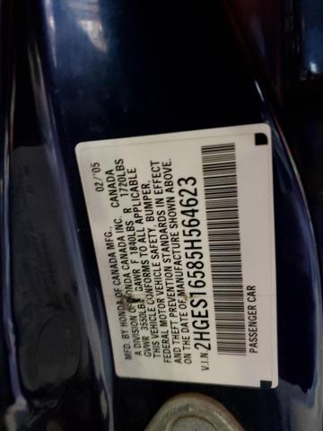 Photo 10 from auction – 2005 HONDA CIVIC LX with VIN 2HGES16585H564623