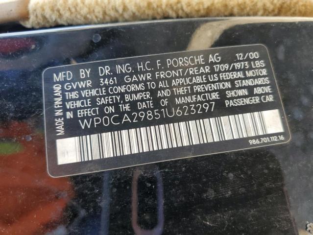 Photo 10 from auction – 2001 PORSCHE BOXSTER with VIN WP0CA29851U623297