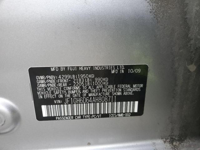 Photo 10 from auction – 2010 SUBARU IMPREZA OU with VIN JF1GH6D64AH808711
