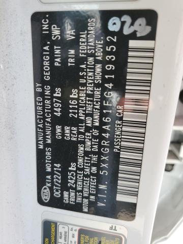Photo 10 from auction – 2015 KIA OPTIMA SX with VIN 5XXGR4A61FG419352