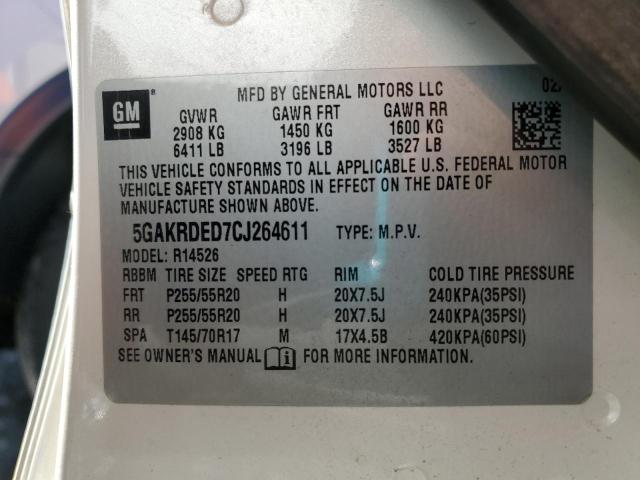 Photo 10 from auction – 2012 BUICK ENCLAVE with VIN 5GAKRDED7CJ264611