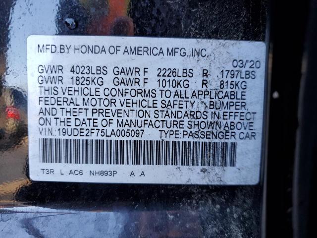 Photo 10 from auction – 2020 ACURA ILX PREMIU with VIN 19UDE2F75LA005097