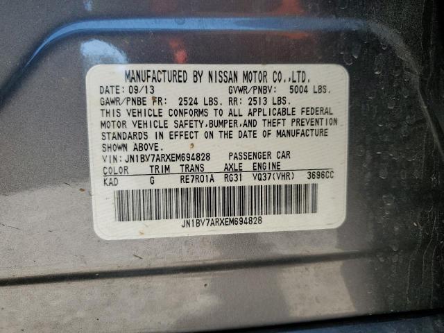 Photo 10 from auction – 2014 INFINITI Q50 BASE with VIN JN1BV7ARXEM694828