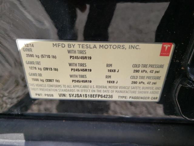 Photo 10 from auction – 2014 TESLA MODEL S with VIN 5YJSA1S18EFP64236