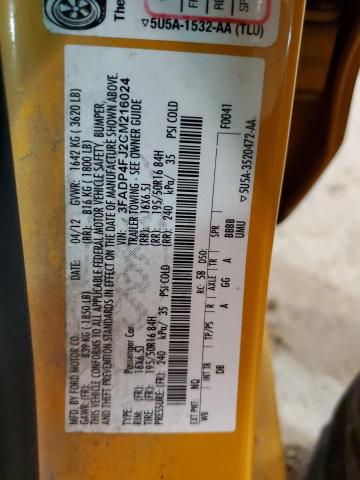 Photo 10 from auction – 2012 FORD FIESTA SES with VIN 3FADP4FJ2CM216024