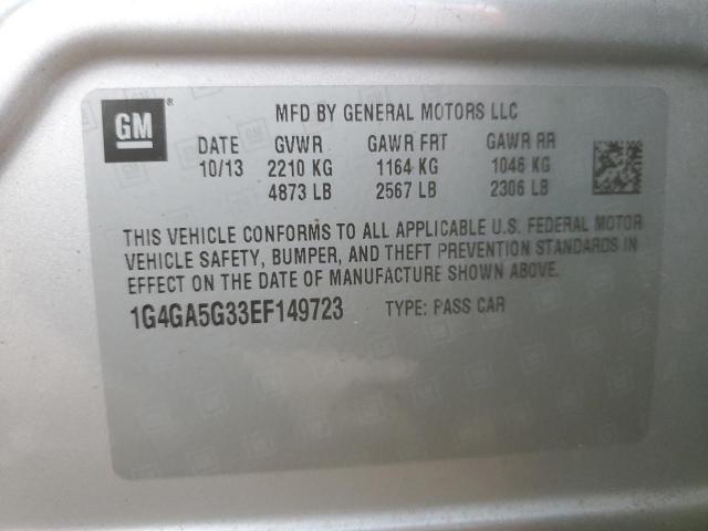 Photo 10 from auction – 2014 BUICK LACROSSE with VIN 1G4GA5G33EF149723