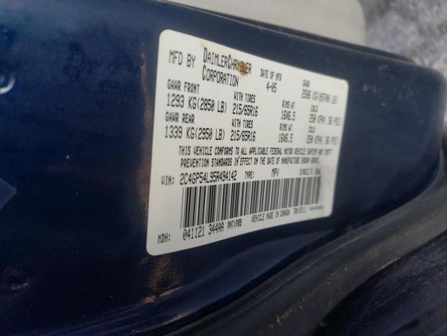 Photo 10 from auction – 2005 CHRYSLER TOWN & COU with VIN 2C4GP54L95R494142