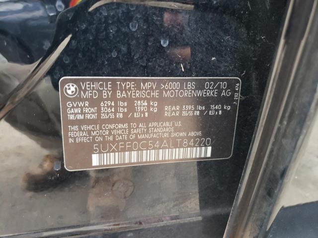 Photo 10 from auction – 2010 BMW X5 XDRIVE3 with VIN 5UXFF0C54ALT84220