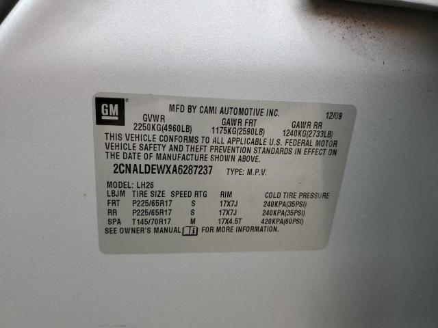 Photo 10 from auction – 2010 CHEVROLET EQUINOX LT with VIN 2CNALDEWXA6287237