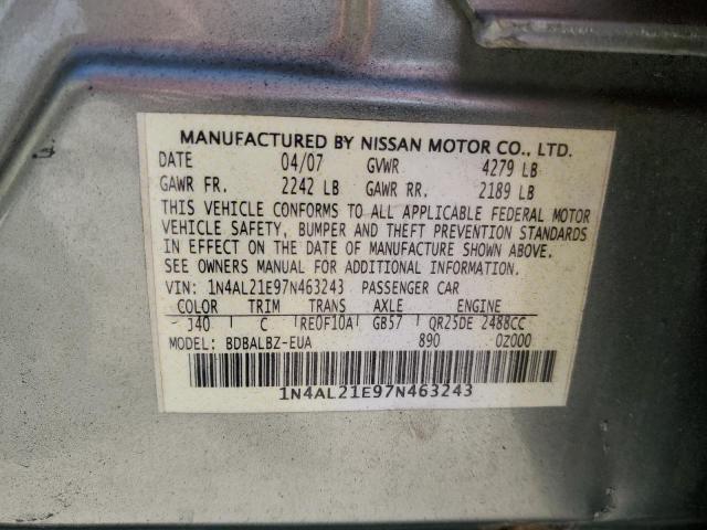 Photo 10 from auction – 2007 NISSAN ALTIMA 2.5 with VIN 1N4AL21E97N463243