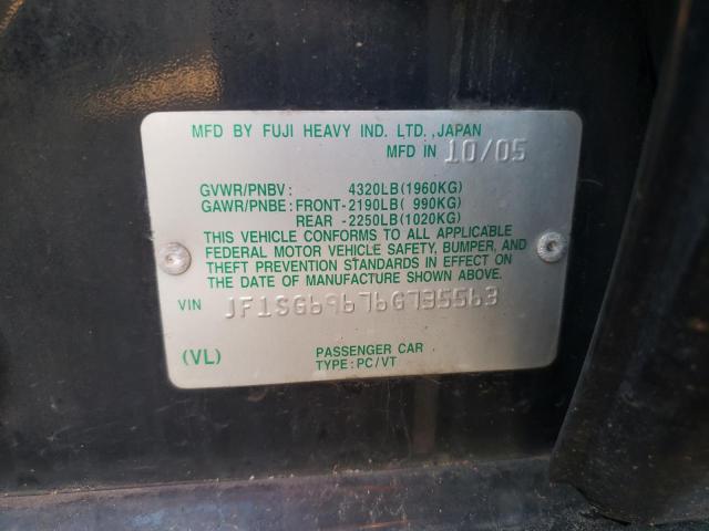 Photo 10 from auction – 2006 SUBARU FORESTER 2 with VIN JF1SG69676G735563