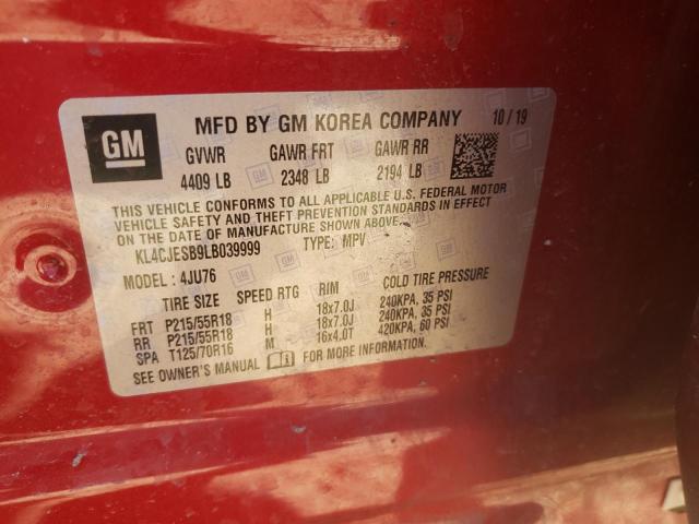 Photo 10 from auction – 2020 BUICK ENCORE PRE with VIN KL4CJESB9LB039999