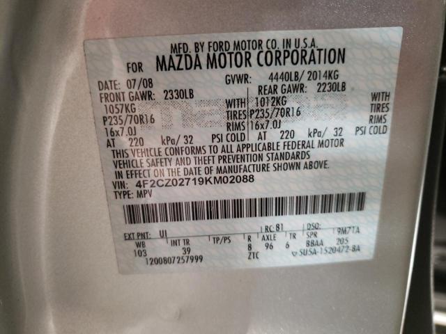Photo 10 from auction – 2009 MAZDA TRIBUTE I with VIN 4F2CZ02719KM02088