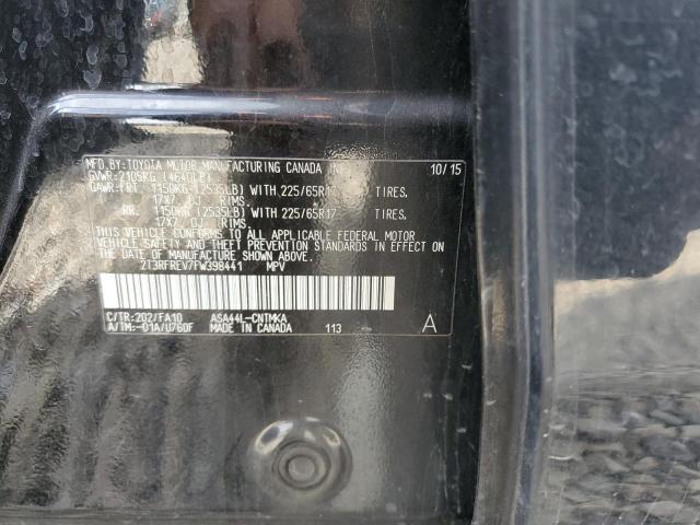 Photo 10 from auction – 2015 TOYOTA RAV4 XLE with VIN 2T3RFREV7FW398441