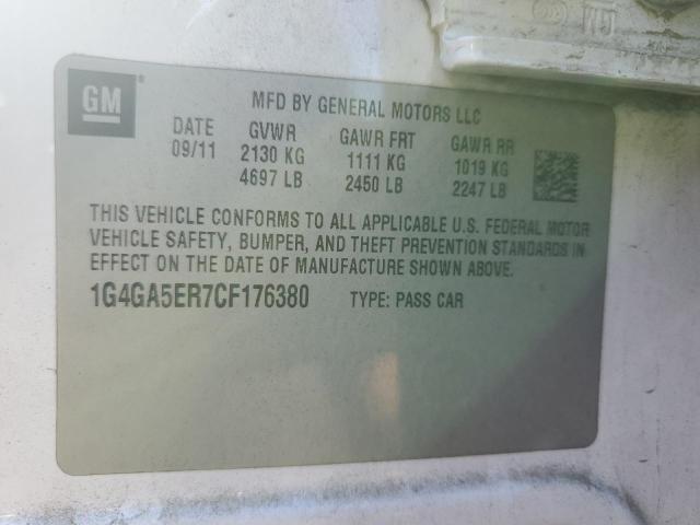 Photo 10 from auction – 2012 BUICK LACROSSE with VIN 1G4GA5ER7CF176380