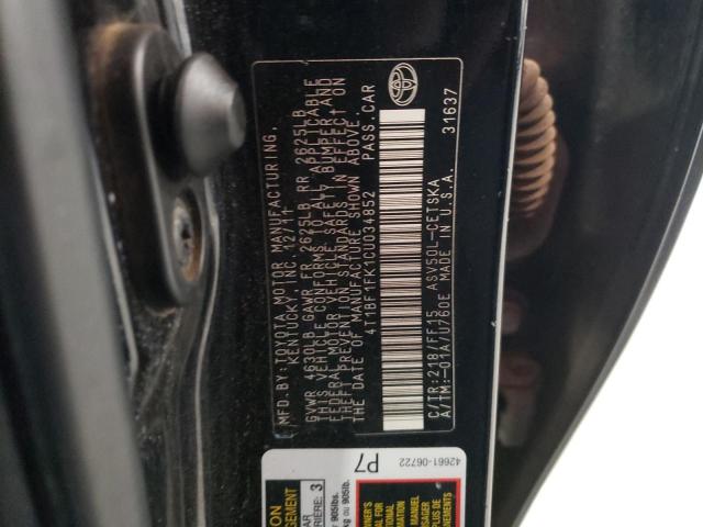 Photo 10 from auction – 2012 TOYOTA CAMRY BASE with VIN 4T1BF1FK1CU034852