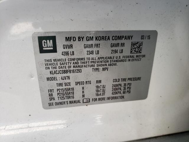 Photo 10 from auction – 2015 BUICK ENCORE with VIN KL4CJCSB8FB161293