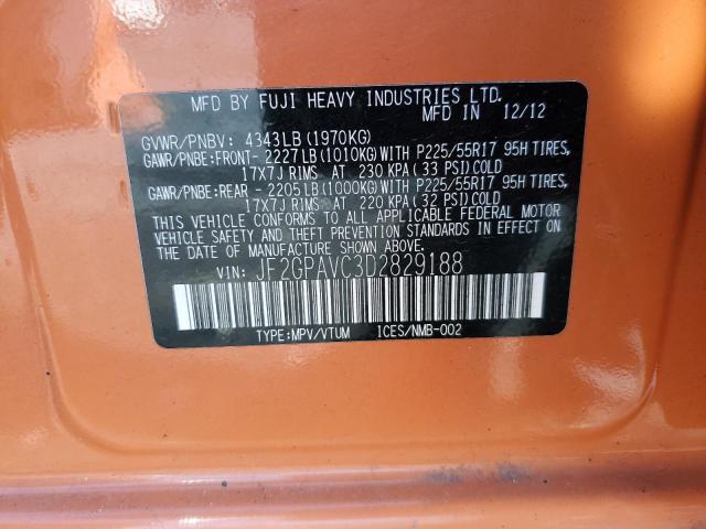 Photo 10 from auction – 2013 SUBARU XV CROSSTR with VIN JF2GPAVC3D2829188