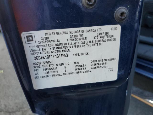 Photo 10 from auction – 2000 CHEVROLET SILVERADO with VIN 2GCEK19T1Y1311553