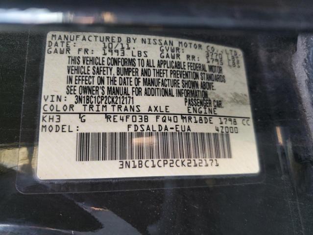 Photo 10 from auction – 2012 NISSAN VERSA S with VIN 3N1BC1CP2CK212171