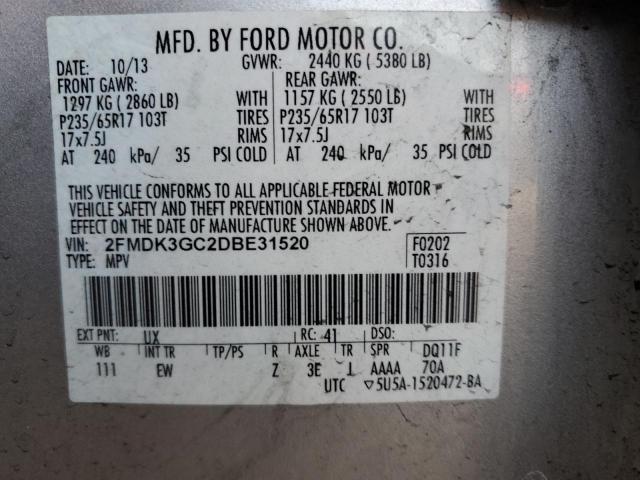 Photo 10 from auction – 2013 FORD EDGE SE with VIN 2FMDK3GC2DBE31520