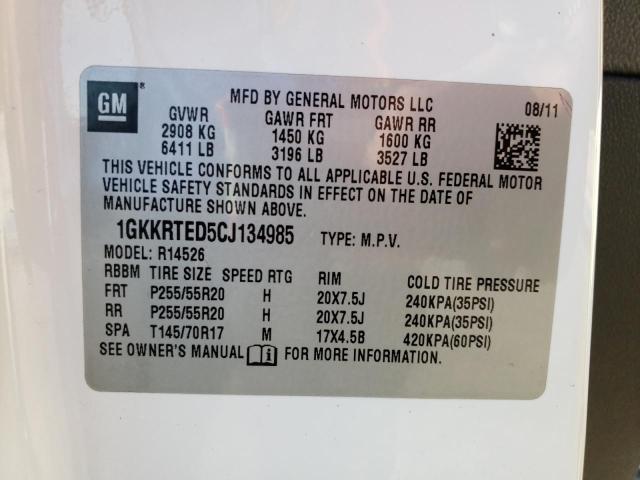 Photo 10 from auction – 2012 GMC ACADIA DEN with VIN 1GKKRTED5CJ134985