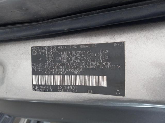 Photo 10 from auction – 2005 TOYOTA TUNDRA DOU with VIN 5TBDT44155S489236