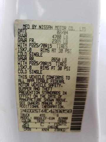 Photo 10 from auction – 2004 NISSAN FRONTIER K with VIN 1N6DD26T44C428058