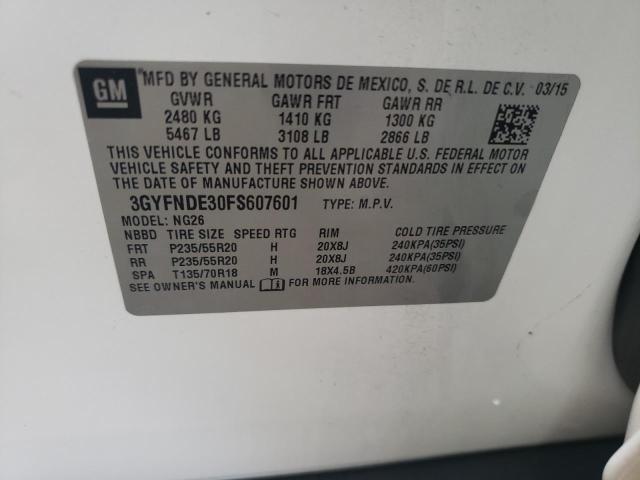 Photo 10 from auction – 2015 CADILLAC SRX PREMIU with VIN 3GYFNDE30FS607601